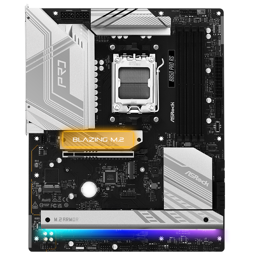 ASRock B850 PRO RS AM5 ATX Motherboard - Newegg.com